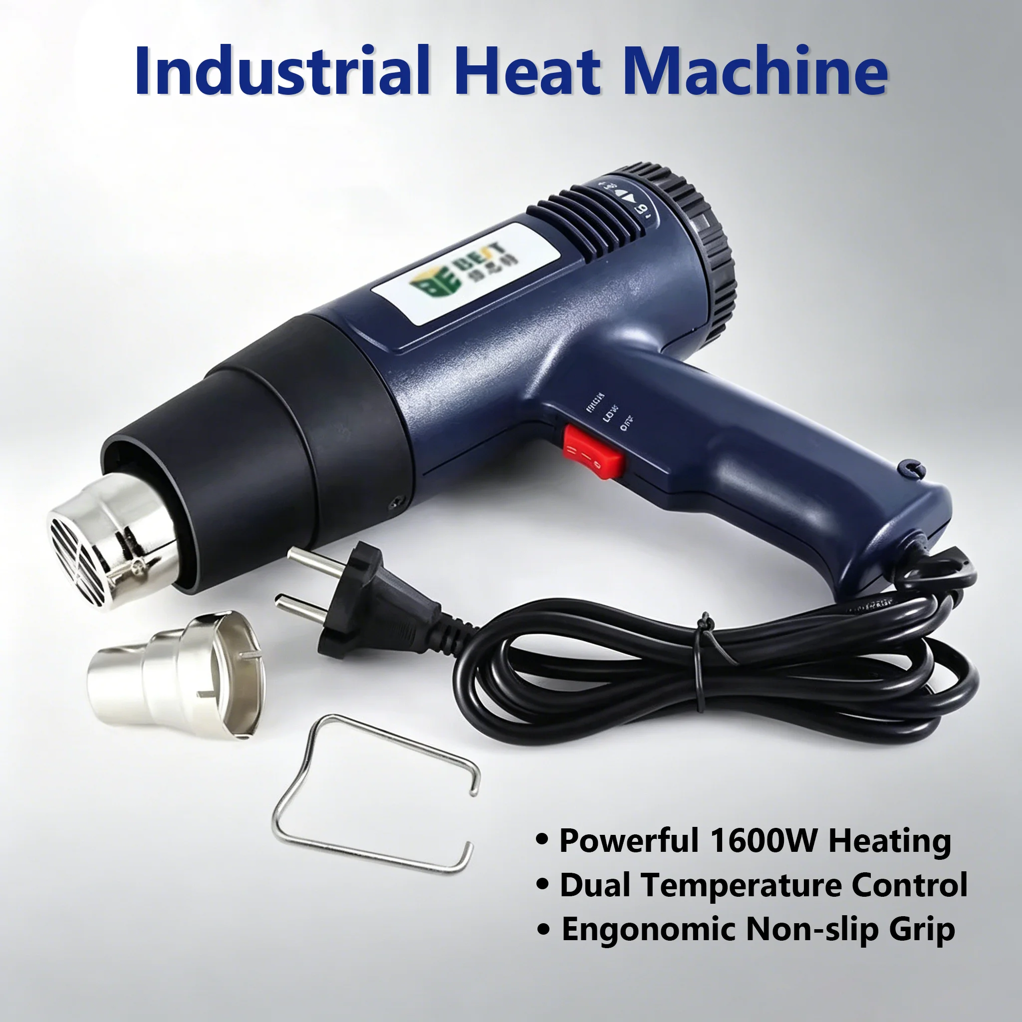 1600W Industrial Electric Hot Air Machine 60-600℃ Heat Air Dryer for Soldering Thermal Blower Shrink Wrapping