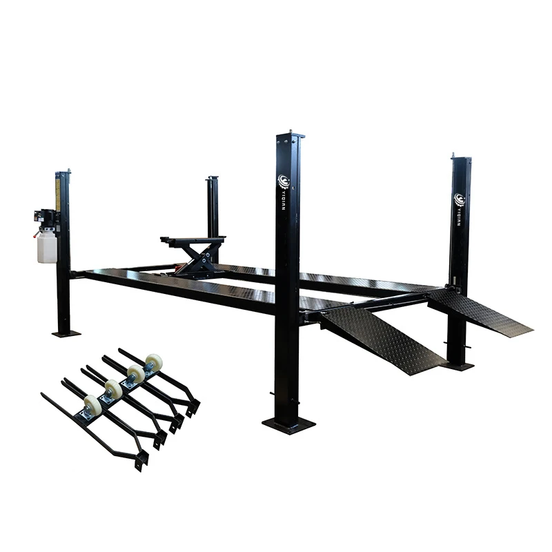 

High quality movable hydraulic 4000kg 4-pillar parking lift for automotive elevators