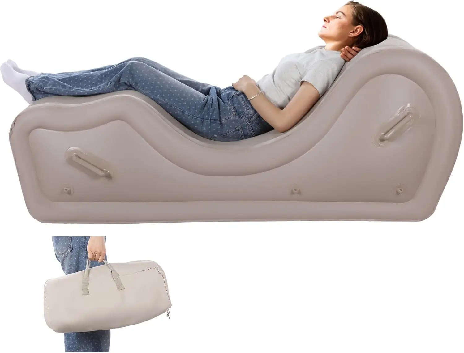 

Inflatable Yoga Chaise Lounge Reading Chair Outdoor Indoor Zero Gravity Chaise Lounger Ergonomic Positioning for Better Relaxati