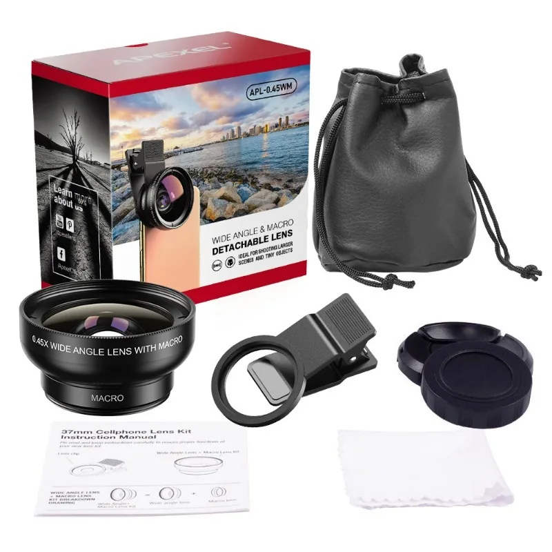 0.45X universal ultra-wide-angle 12.5x macro SLR special effects external camera mobile phone lens