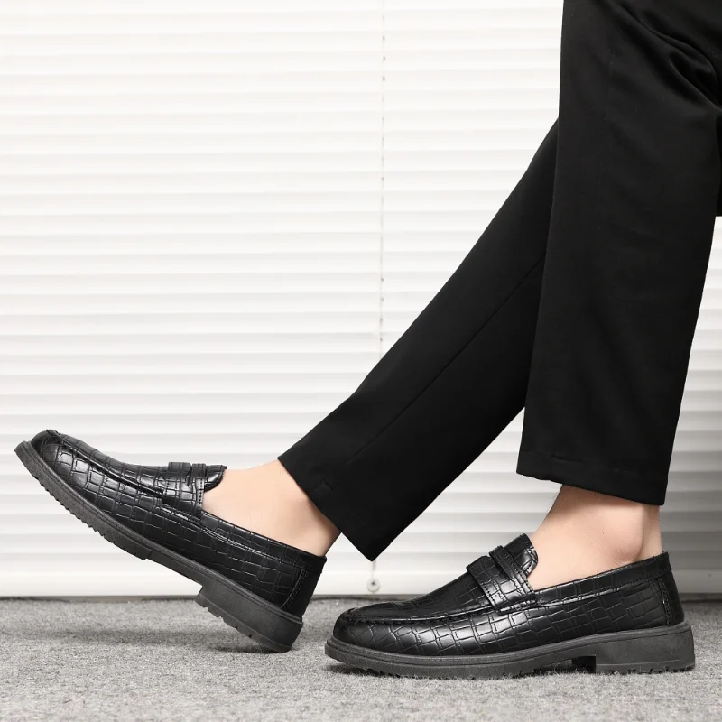 Chaussures d'affaires formelles pour hommes, coupe basse, document solide, non ald décontracté, chaussures à une jambe, mode printemps, nouveau, haute qualité, 2024