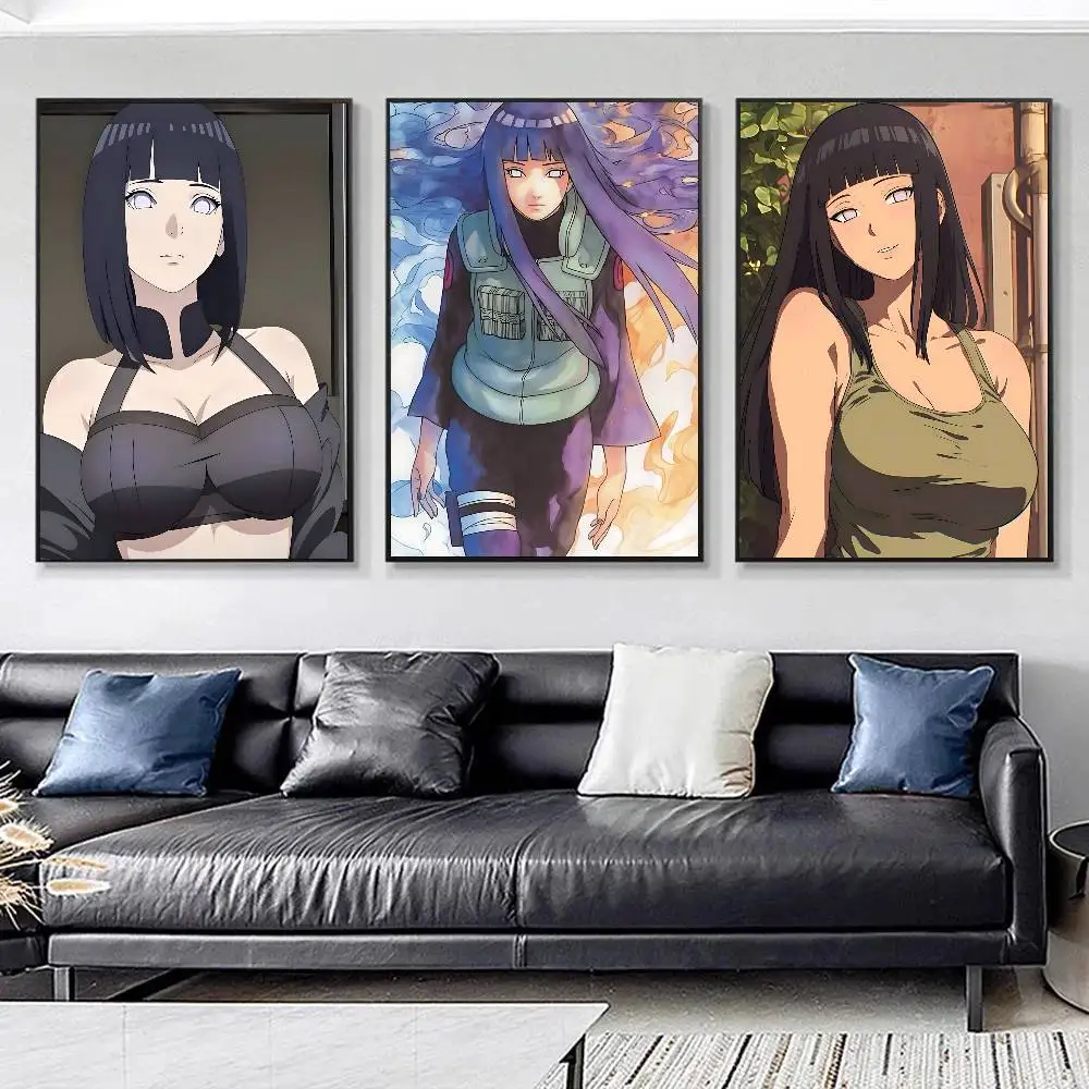 1pc Anime Naruto Hinata Hyuga Posters HD Print Vintage Wall Art Decor for Home Study Room