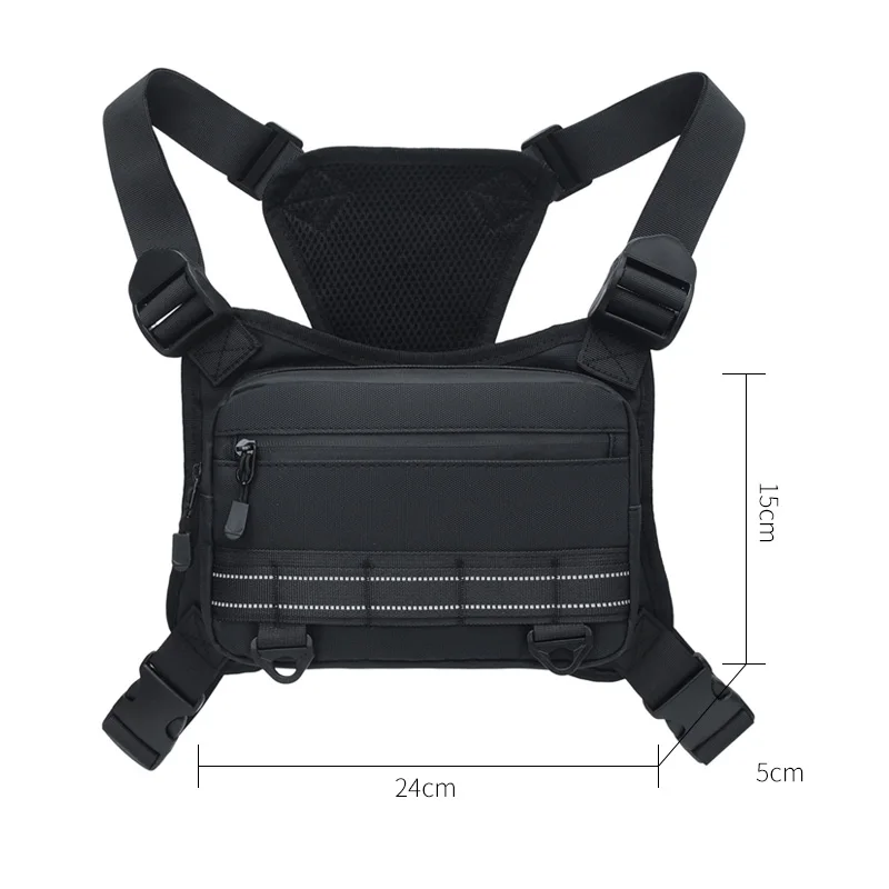 Funktionale Taktische Brusttasche Outdoor-Weste Hip-Hop Street Chest Pack Wasserdichte Atmungsaktive Paar-Tasche Sport-Rucksack – Detail 2