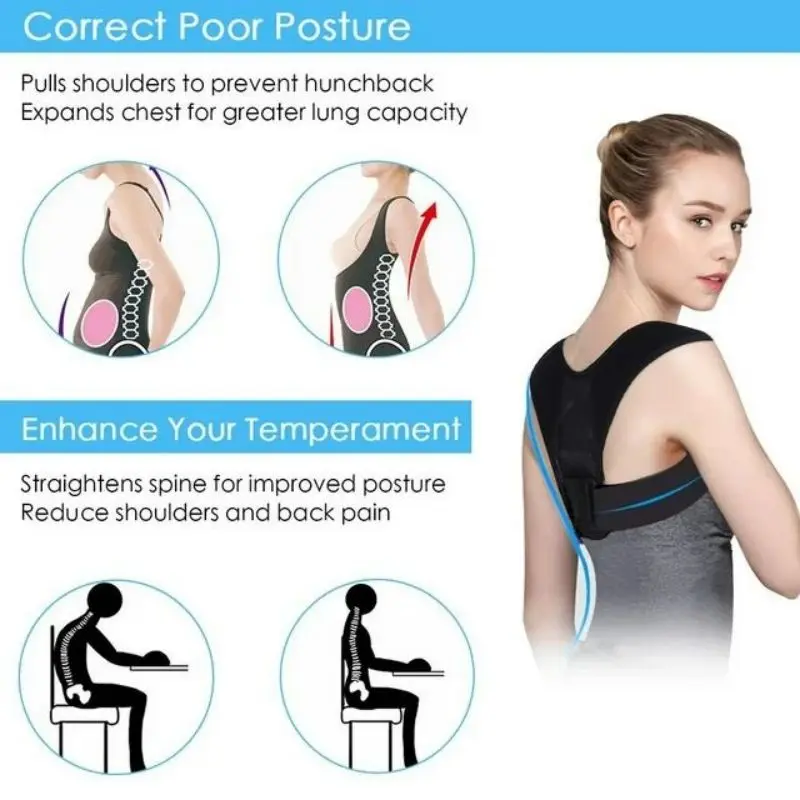 Back Brace Support Belt Adjustable Back Posture Corrector Clavicle Spine Shoulder Lumbar Posture Correction