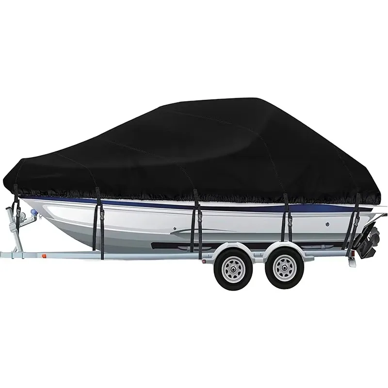Reflective Boat Cover Yacht Outdoor Protection 11-19FT Waterproof Boat Cover Oxford Fabric Anti-smashing Tear Proof