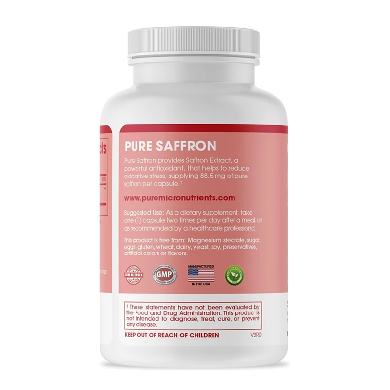 Saffron Supplement - 100% Pure Saffron Extract Capsules - Boosts Energy and Mood, Supports Eye and Heart Health