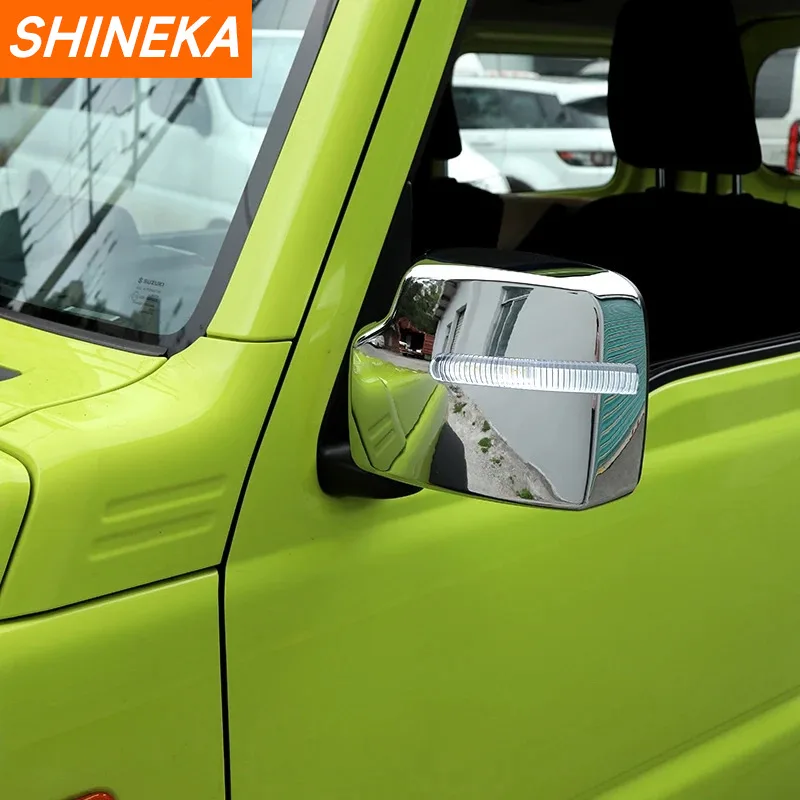 SHINEKA Car Rearview Mirror Shell Decoration Cover Trim for Suzuki Jimny JB64 JB74 2019 2020 2021 2022 2023 Exterior Accessories