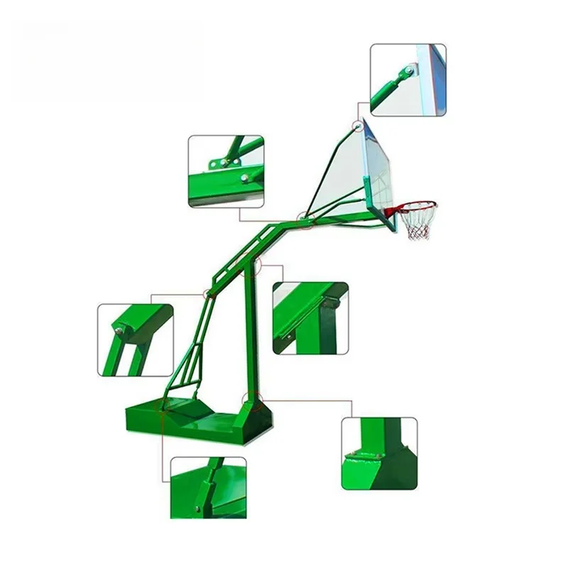 High quality electric hydraulic basketball hoop with net cover metal basketball system