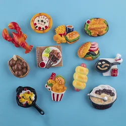 3D Fridge Magnets Creative Simulation Food  Fries Hamburger Toys Cute Refrigerator Magnets Home Decor Children's Toys Souvenirs