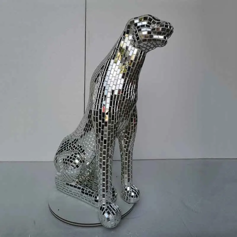 Animal Leopard Sculpture Ornament,Glittered Cheetah Statue,Luxury Crafts,Resin Artwork Decoration,Nordic Room Decor,Customized