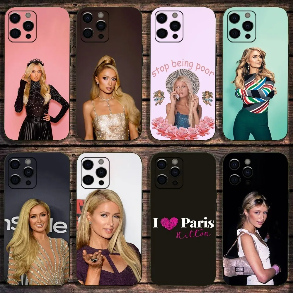 

P-Paris H-Hilton Phone Case For Apple iPhone 15,14,13,12,11,Pro,X,XS,Max,XR,Plus,Mini Soft Black Cover