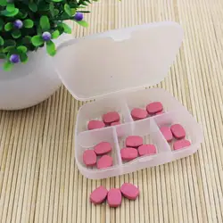 Jewelry Box Organizer Container 5 Compartments Medicine Case Pills Tablet