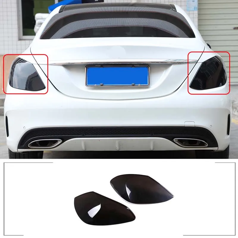 

For Mercedes-Benz C-Class 15-21 taillight blackened shell, car taillight protection cover, auto accessories ABS transparent gray