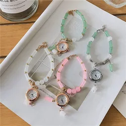 Elegant Watches Women Fashion Rose Gold Bead Bracelet Womens Watch Gift Casual Business Luxury Quartz Wristwatch for Women