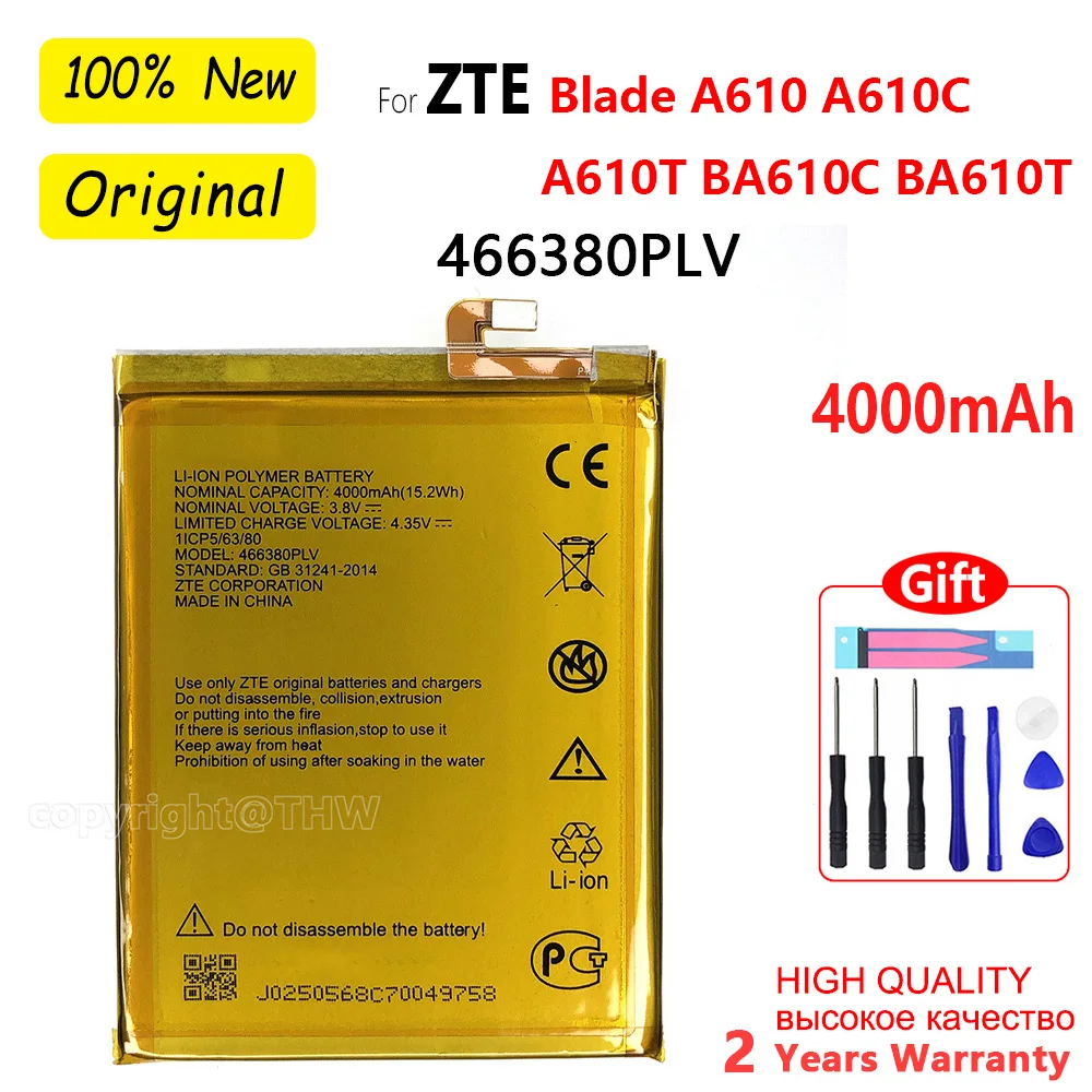 Original 466380PLV Replacement Battery For ZTE BLADE A610 A610C A610T BA610C BA610T /Z11 MiniS NX549J Z17 Mini NX569H NX569J