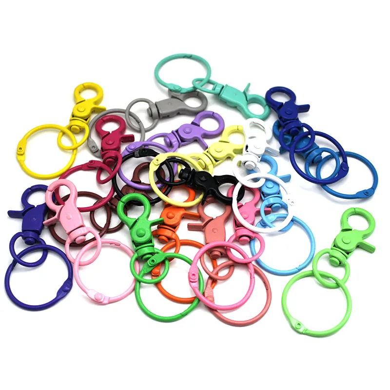 10PCS portachiavi con chiusura apribile in lega colorata grandi ganci con chiusura a moschettone portachiavi per gioielli fai da te che fanno