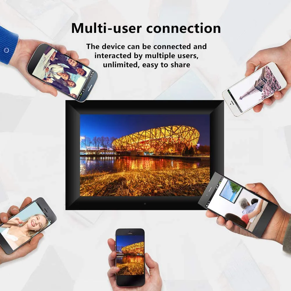 Frameo Digital Intelligent Cloud Photo Frame 10.1-inch Touch Screen WiFi Remote APP e-Album