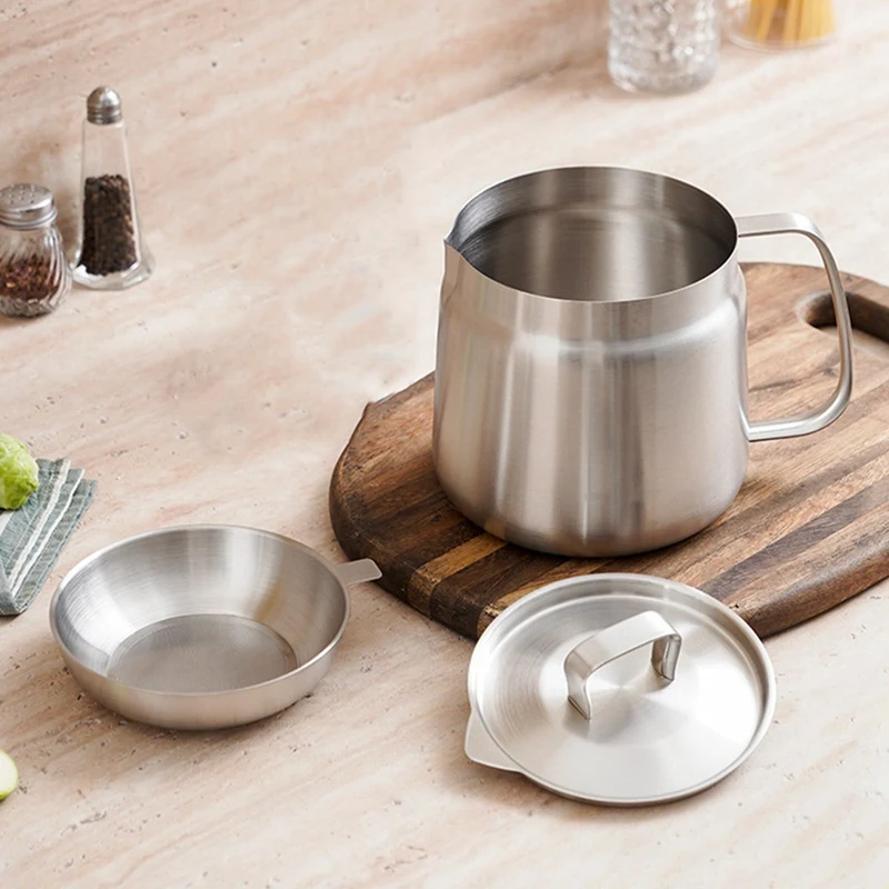 

Fryer,Oil Pot Stainless Steel Large Capacity Oil Fryer And Filter Cup Combo Versatile Oil Filter For Kitchen