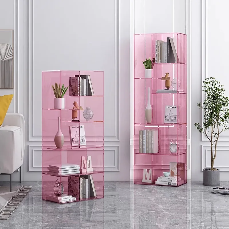 window bookcase household living room, acrylic storage cabinet, bedroom shelf, bookshelf solid wood, corner floor cabinet