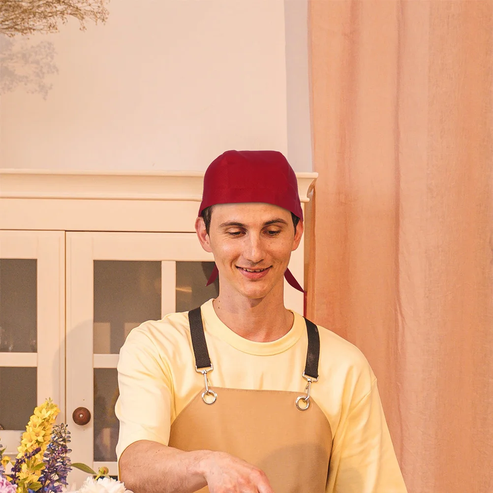 Cappello in cotone rosso uniforme da ristorante berretto da cameriere cappello da cucina cappelli da servizio berretti da cuoco per cucina chef in cotone uomo donna