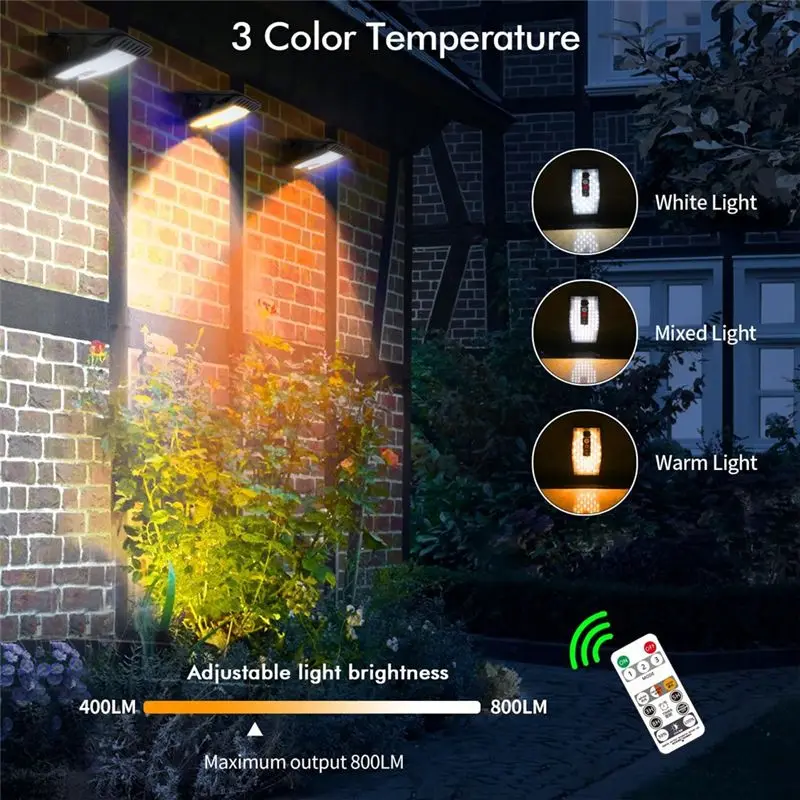 [NEW!A93G】 2 Pack Leds Solar Powered Light Solar Lights Motion Sensor Lights Outdoor Waterproof For Gutters Fence Garage Camping