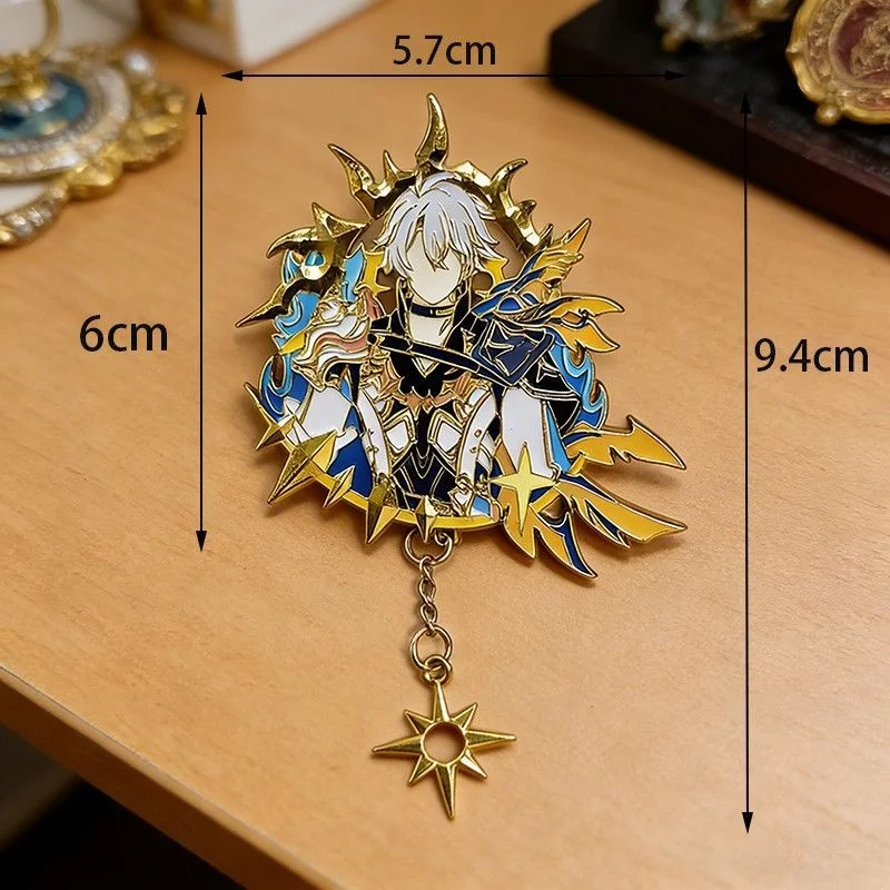 Honkai Star Rail Phainon Metal Badge Khaslana Worldbearing Amphoreus Character Pin Chain Pendant Anime Game Collectible Gift New