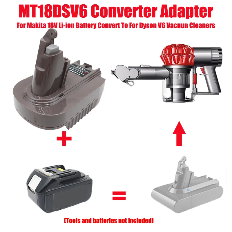 

Battery Adapter Converter for Makita/Milwaukee/Black&Decker 18V Li-ion Battery Converting To for Dyson V6 Series Vacuun Cleaners