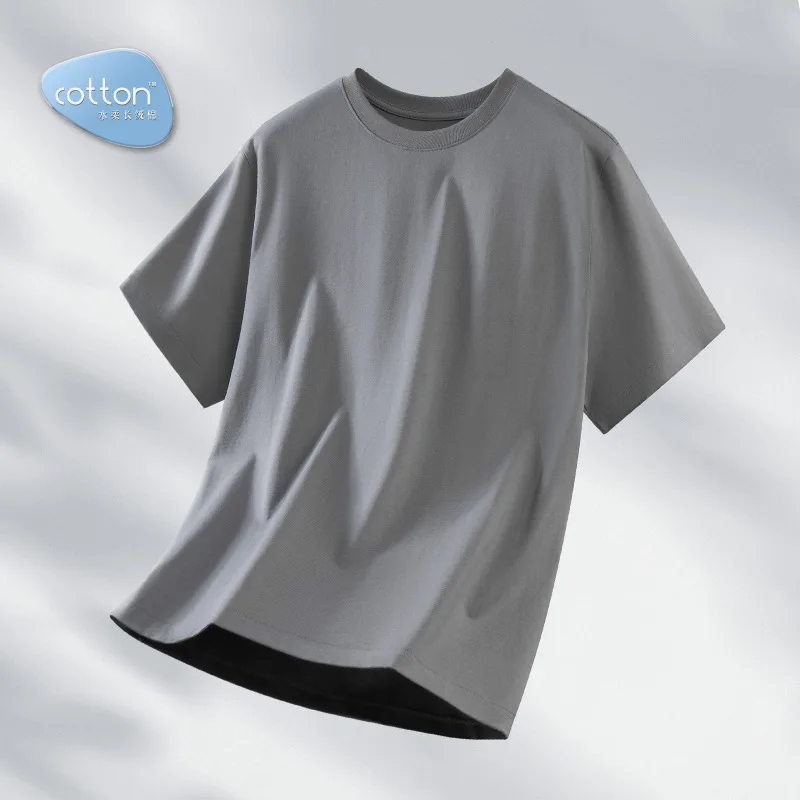 【 Advanced cotton 】 Men's spring and summer cotton short-sleeved outdoor sports home wear casual simple T-shirt