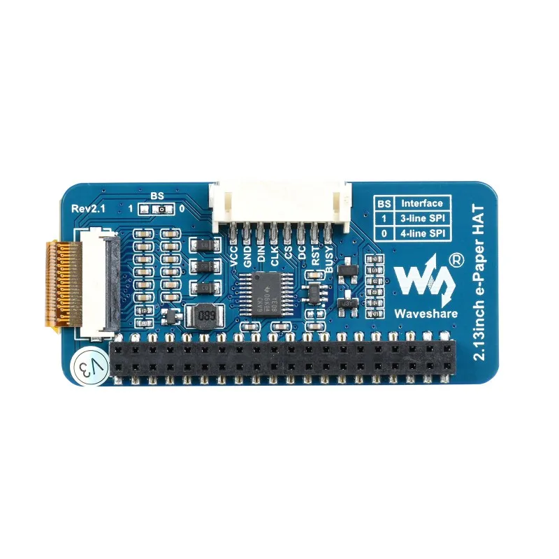2.13 Inch e-Paper 250x122 E-Ink Display HAT SPI Interface for Raspberry Pi 5/4/3B+/3B/Zero for Arduino