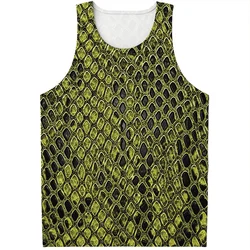 Personality Snake Skin Graphic Tank Tops Men Women Sleeveless Beach Vest 3D Printed Tee Shirt Tops Oversized Summer Streetwear