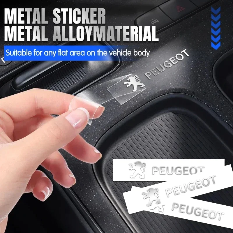Metal Creative Car Emblem Badge Waterproof Dirt-proof Stickers For Peugeot 206 307 308 3008 207 208 407 508 2008 408 4008 Rifter