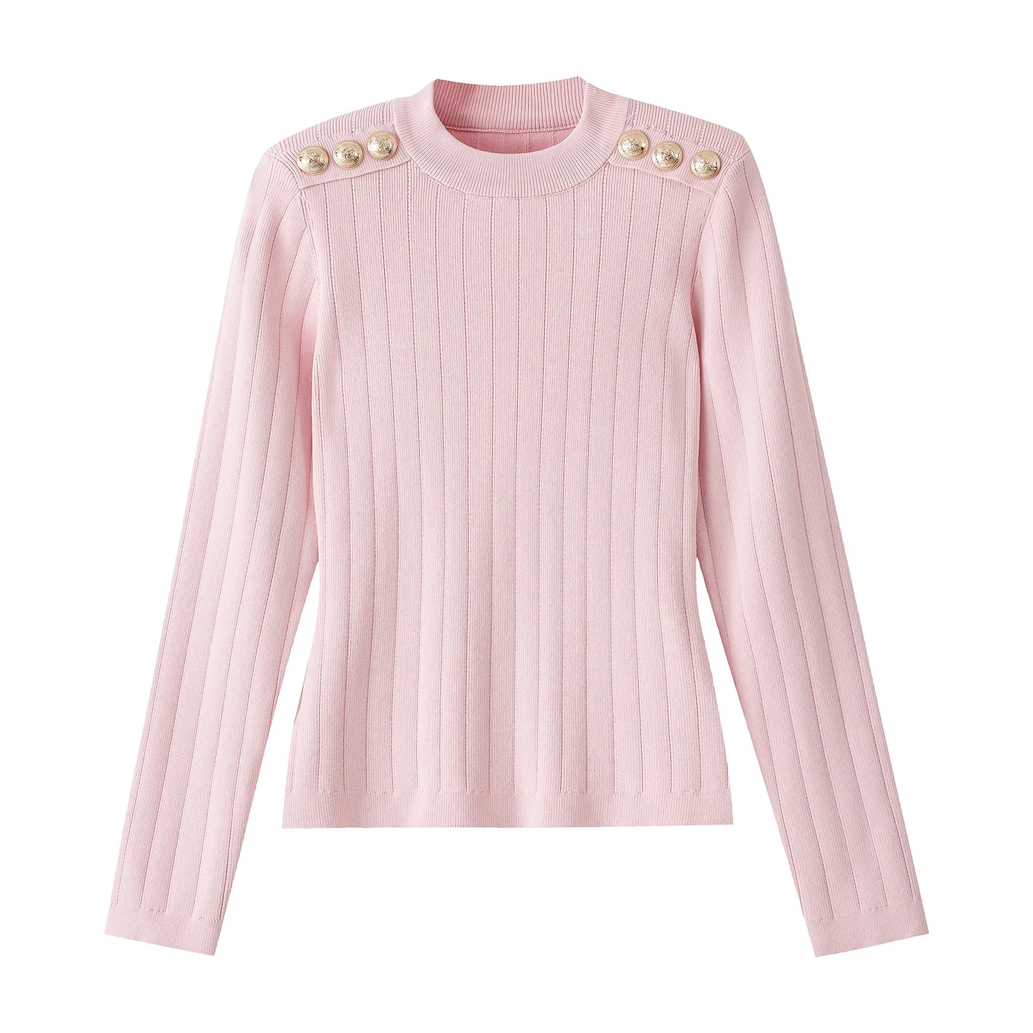 BIANFUANG 2025 Nieuwe Sle Dames Slim Fit Gebreide Trui f Hoge Kraag Gouden Knop Ontwerp Basislaag irt Faionable