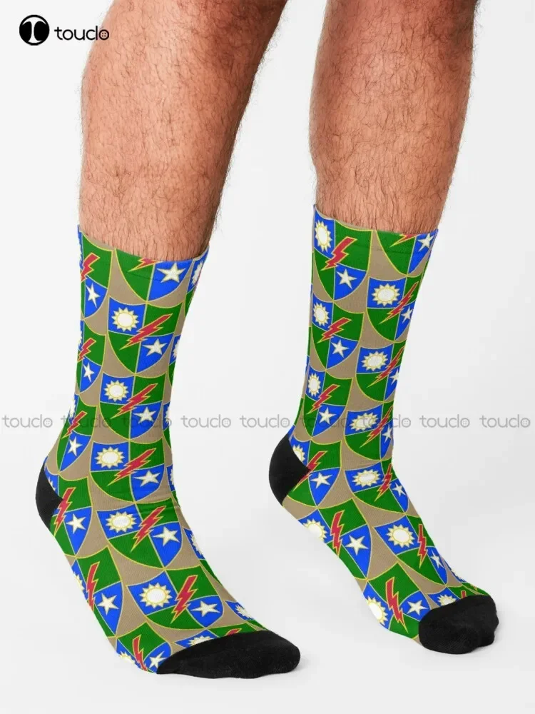 75Th Ranger Regiment - Us Army Socks Youth Black Soccer Socks Personalized Custom Unisex Adult Teen Youth Socks New Popular Art view 2