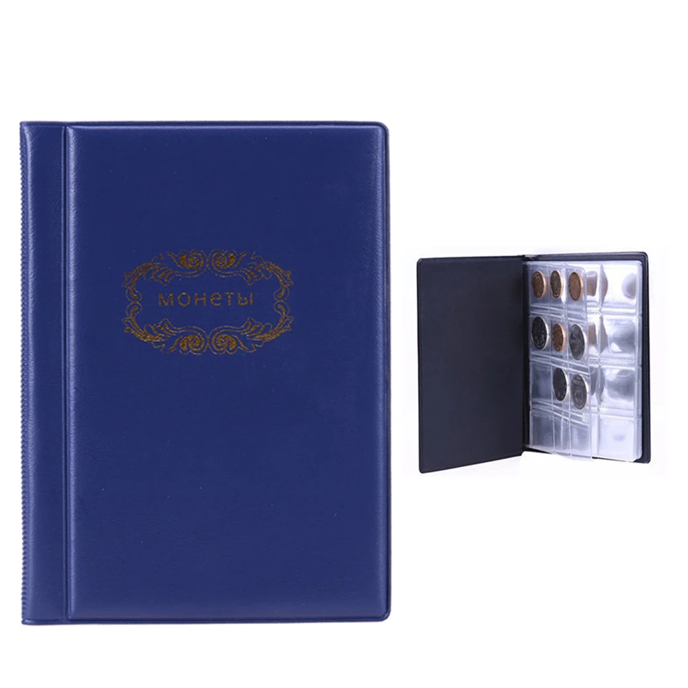

120 Coin Pockets Artificial Coin Collection Book Storage Album for Collectors Black Color