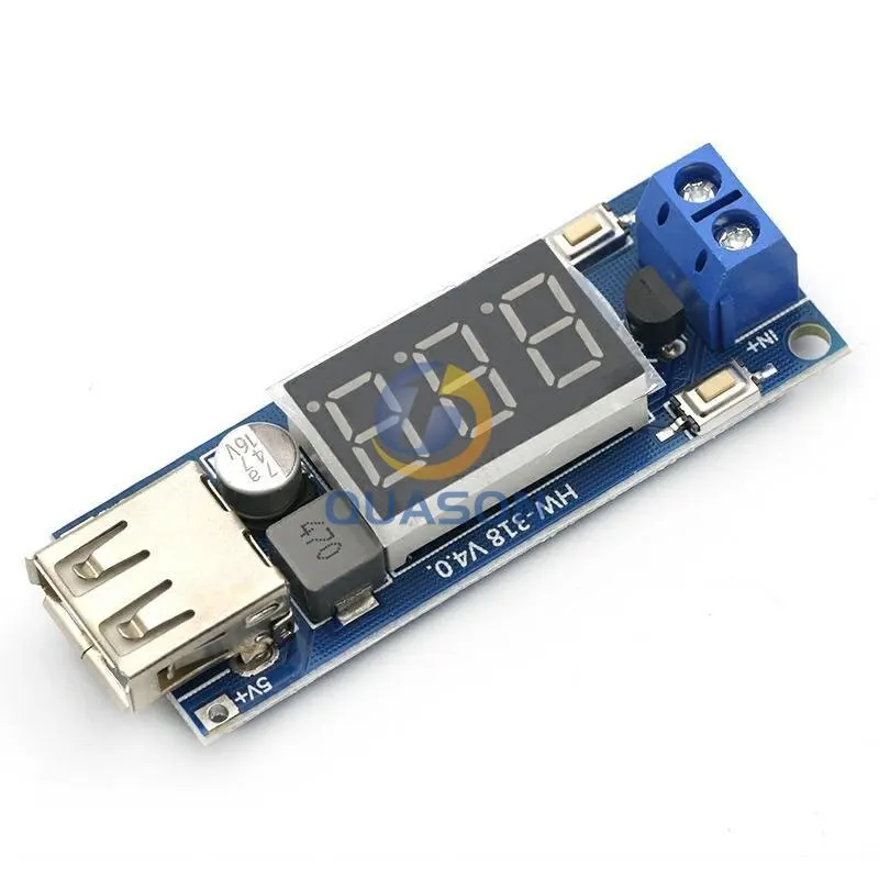 USB CAR Charger LED Step Down Buck Converter Voltmeter Module Low Power DC 4.5-40V To 5V 2A High Efficiency Low Ripple Board