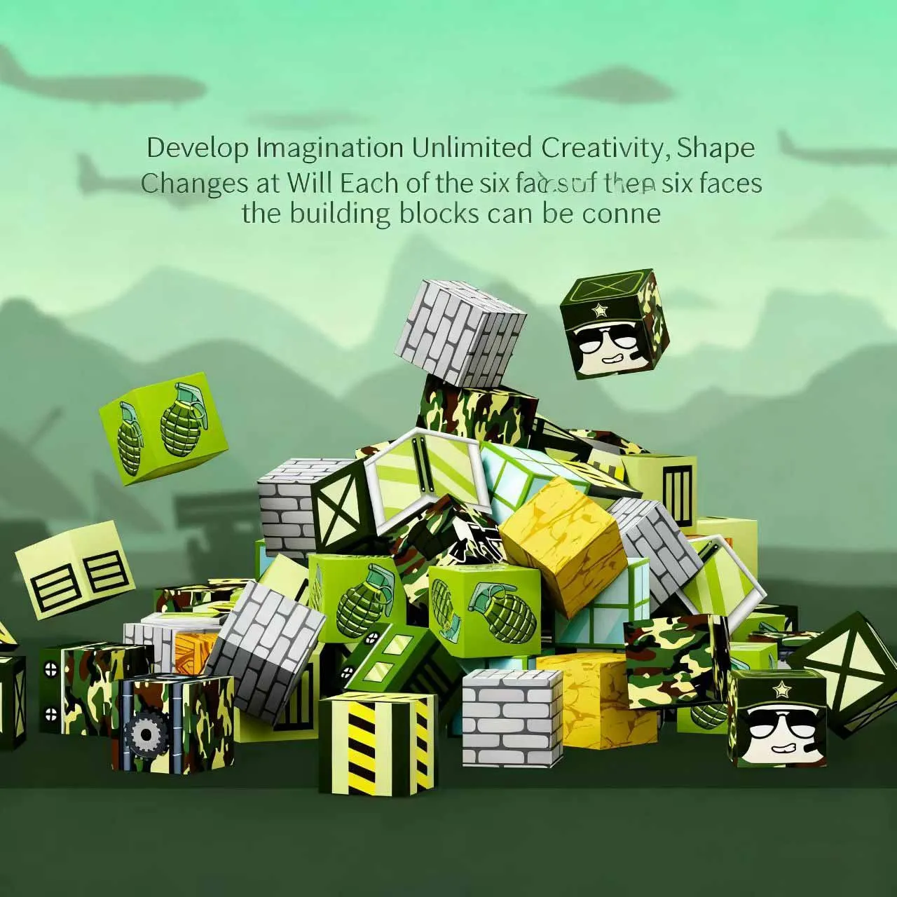Blocos magnéticos do mundo militar-blocos de construção de montagem multiformato de ímã forte-brinquedo interativo de cena diy para pais e