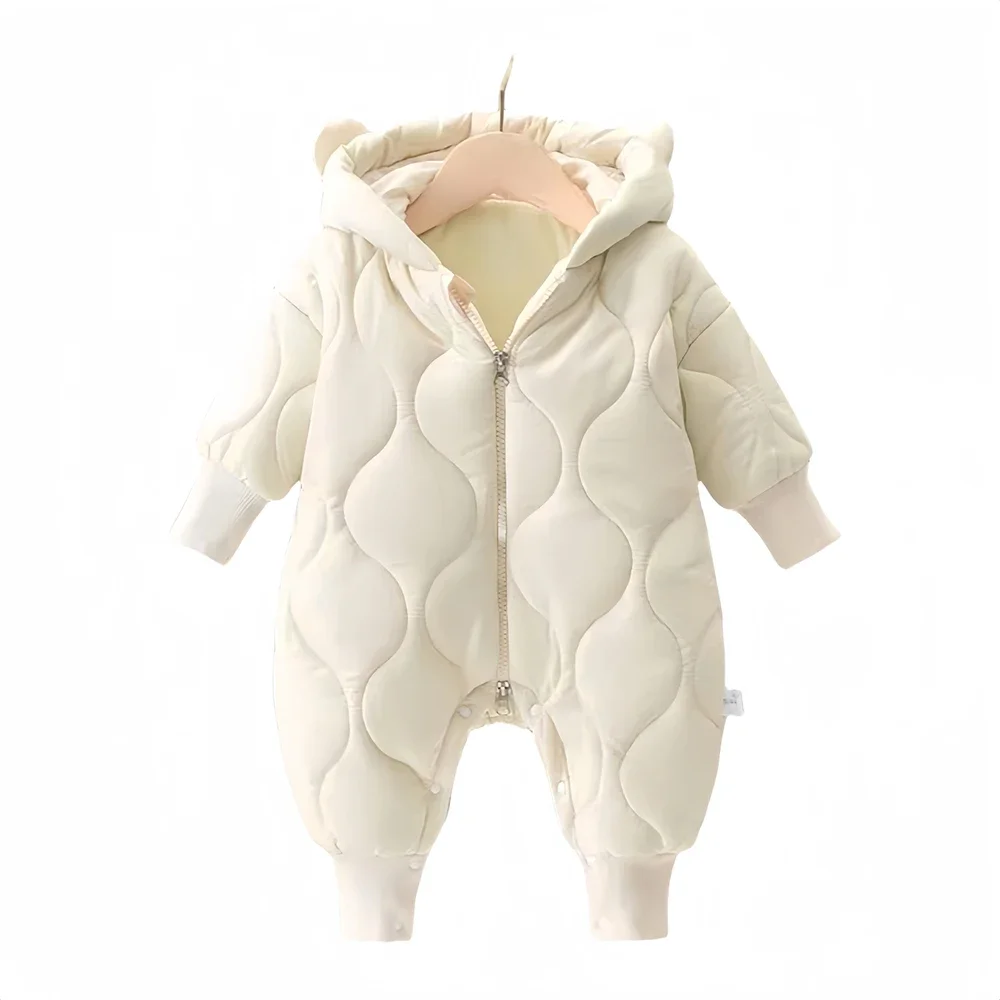

Baby Clothes Newborn Jumpsuit 0-2 Y 2024 Winter New Cotton-padded Infant Boy's Zipper Romper Toddler Girls Casual Hooded Outwear