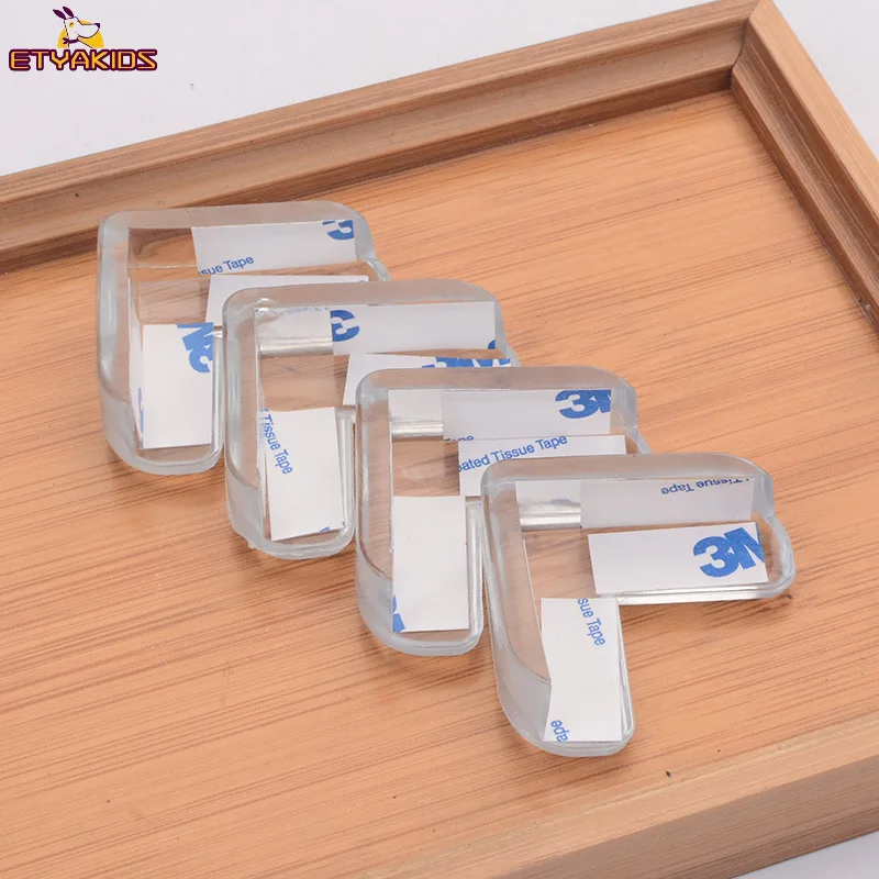 Transparente Table Edge Corner Protector Móveis de segurança do bebê, cadeira de canto guardas, capa anti-colisão para crianças, 4pcs por lote