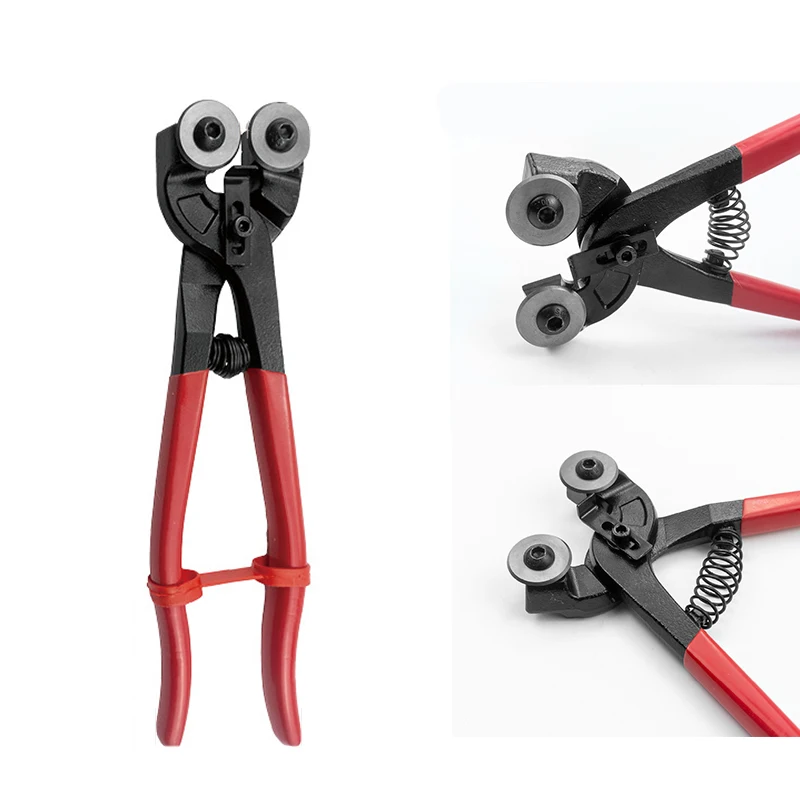 

8inch Mosaic Glass Tile Nippers Breaking Pliers Double Round Wheel Flat Nose Trimming Clamp Pliers Ceramics Cutting Tongs Tool