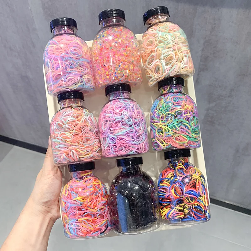 

1000pcs Solid Color Children's Hair Ropes And Hair Rings That Do Not Damage Hair Fashionable And Sweet Girls' Hair Accessories