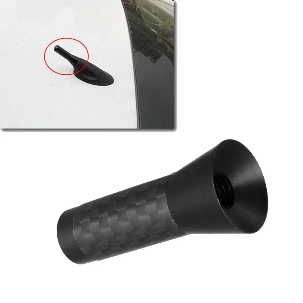 

1pc Mini Auto Universal 3.5cm/1.4" Carbon Fiber Screw Aerials Aluminum Car Short Stubby Mast Antenna Car Exterior Accessories