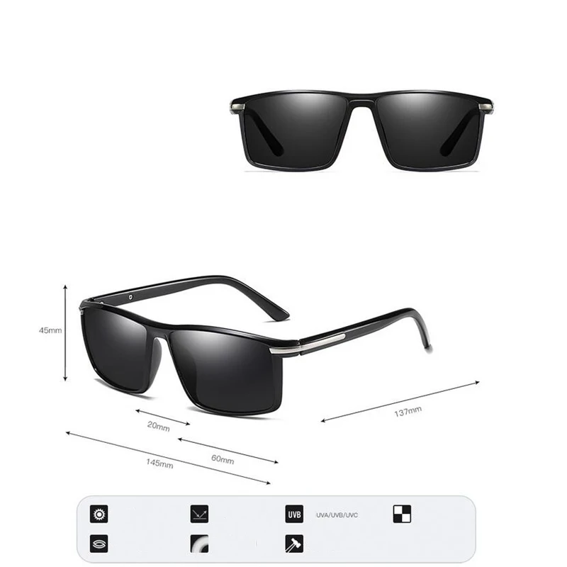 Anti-Glare Square Minus Prescription Sunglasses Polarized Outdoors UV400 Nearsighted Sunglasses With Diopters 0 -0.5 -0.75 To -6