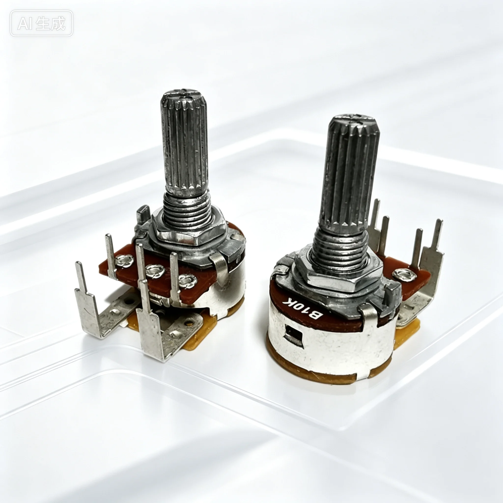 WH148 16mm Carbon Potentiometer 5Pin Bent Pin with Switch B10K Knurled Shaft 20MM