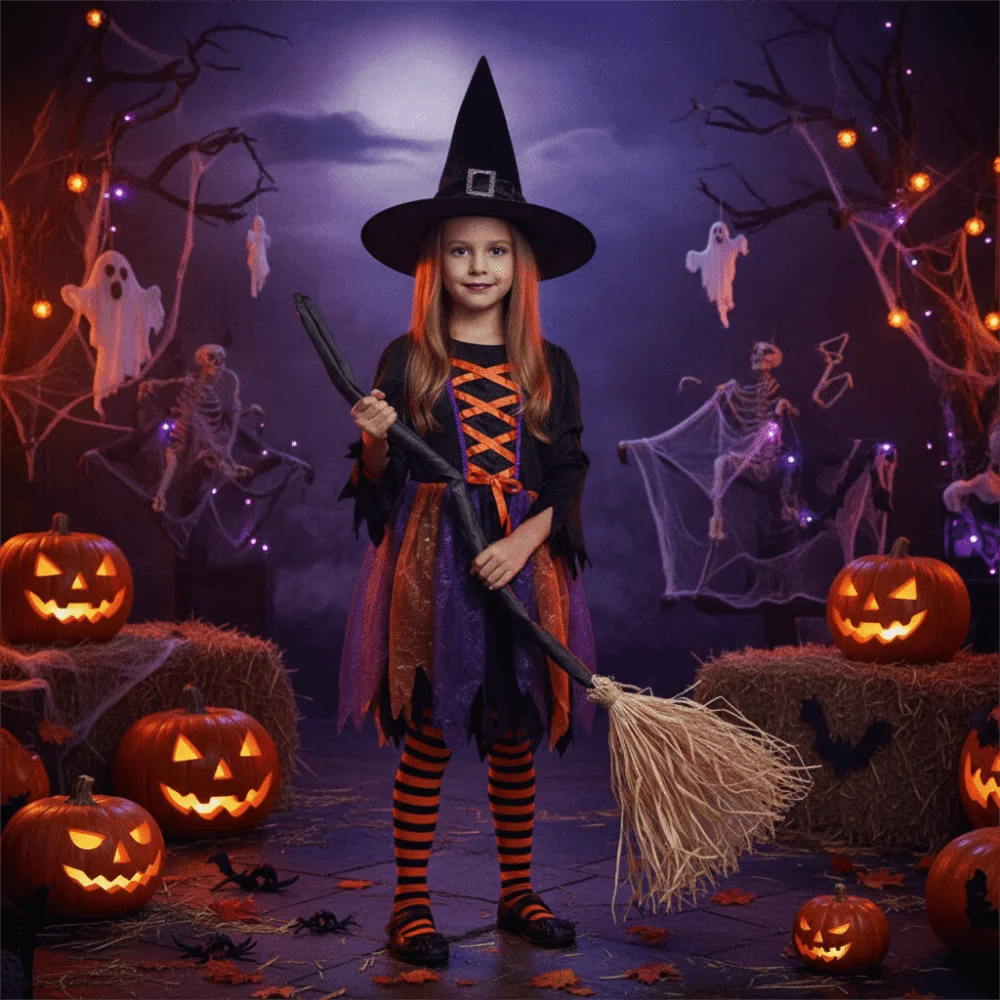 Glowing Animated Dancing Witch Broom Bendable Stick Movable Halloween Magic Witch Broomstick Walking Feet with Sounds