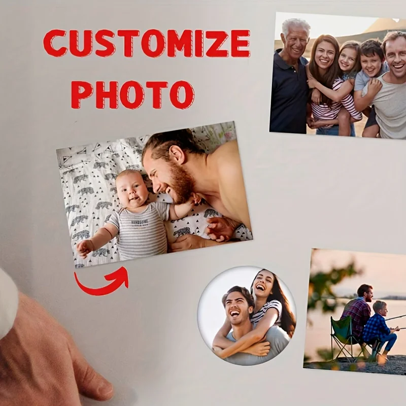 Custom Photo Fridge Magnet, Any Design Photo Fridge Label for Home Decoration, Commemorating Couple Dates, Family Gatherings