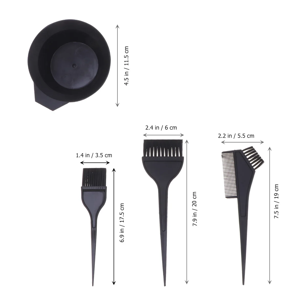 

Color 3 Hair Dyeing Kit Dye Tools Coloring Bowl Tint Accessories Hair Tint Kit Salon Home Use No Mess Easy Practical