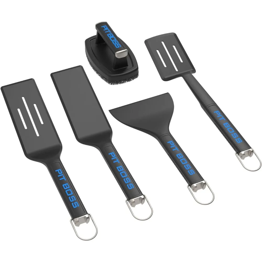 

5-Piece Ultimate Griddle Tool Set for Outdoor Cooking - Heavy Duty Stainless Steel