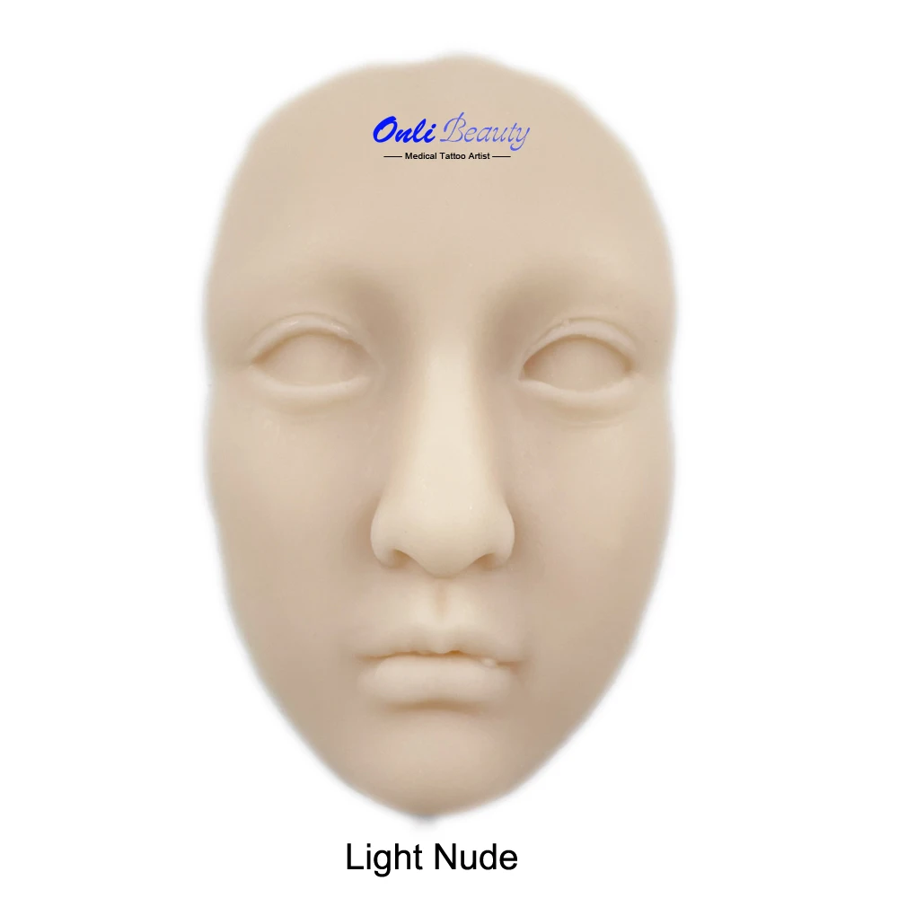 New Nude 3D Realistic Full Face Best Practice Silicone Skin for Permanent Makeup Artists 3 Colors