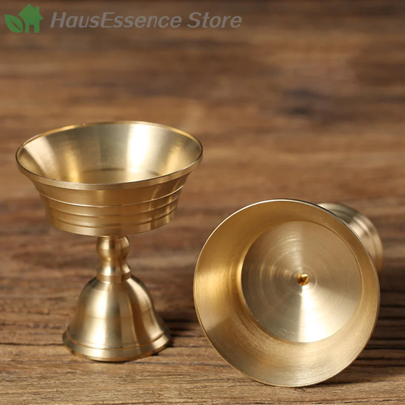 ※1PC Candle Holders Copper Butter Light Holder Extended Innovative Handicraft Creating Supplies Light Candlestick Put