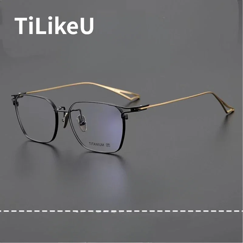 

Japanese Retro Matte Pure Titanium Eyeglass Frames Men's Business Square Shape Myopia Prescription Glasses Frames Male Spectacle